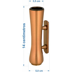 Florero búcaro bronce adhesivo para lápidas 14 cm