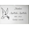 Placa de acero inox. LISA ADHESIVA indicada para lápidas y columbarios