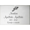 Placa de acero inox. LISA ADHESIVA indicada para lápidas y columbarios