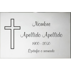 Placa de acero inox. LISA ADHESIVA indicada para lápidas y columbarios