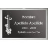 Placa combinada acero + aluminio LISA ADHESIVA indicada para lápidas y columbarios