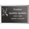 Placa combinada acero + aluminio LISA ADHESIVA indicada para lápidas y columbarios