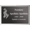Placa combinada acero + aluminio LISA ADHESIVA indicada para lápidas y columbarios