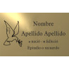 Placa aluminio ORO,  ADHESIVA indicada para lápidas y columbarios