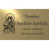 Placa aluminio ORO,  ADHESIVA indicada para lápidas y columbarios