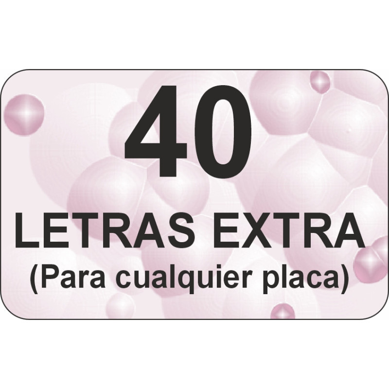 Pack de 40 Letras extra para placas de acero inoxidable o aluminio
