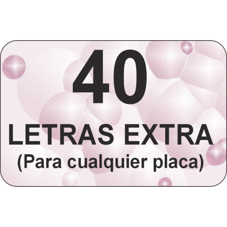 Pack de 40 Letras extra para placas de acero inoxidable o aluminio
