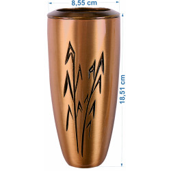 FLORERO BUCARO BRONCE CILINDRO + ESPIGAS