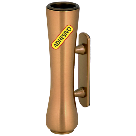 Florero búcaro bronce adhesivo para lápidas 14 cm