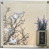 FLORERO BUCARO CUADRADO LISO CON METACRILATO FLOR ADHESIVO