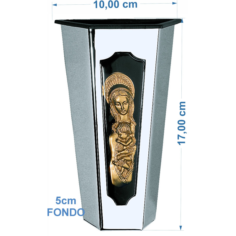 FLORERO BUCARO ADHESIVO ACERO INOX PIRAMIDE VIRGEN florero-bucaro-adhesivo-acero-inox-piramide-virgen