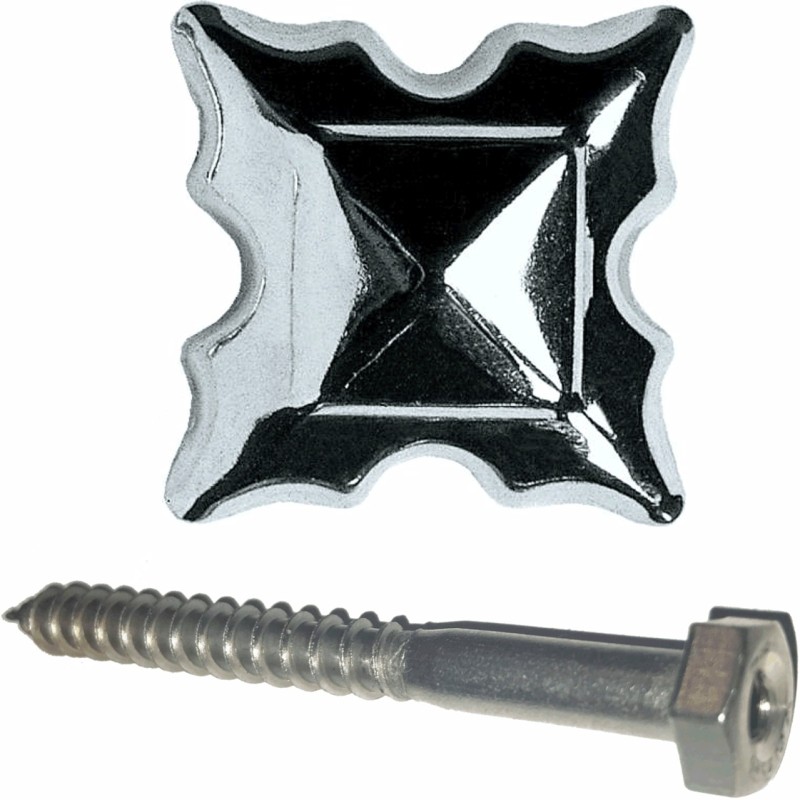 100 unidades TORNILLO + EMBELLECEDOR ESTRELLA ACERO INOXIDABLE PARA LAPIDAS