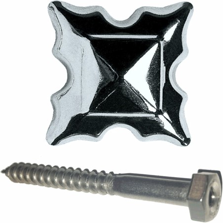100 unidades TORNILLO + EMBELLECEDOR ESTRELLA ACERO INOXIDABLE PARA LAPIDAS