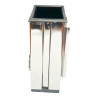 FLORERO BUCARO ACERO INOX. RECTANGULAR + CRUZ CALADA