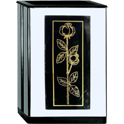 FLORERO BUCARO CUADRADO LISO CON METACRILATO FLOR ADHESIVO