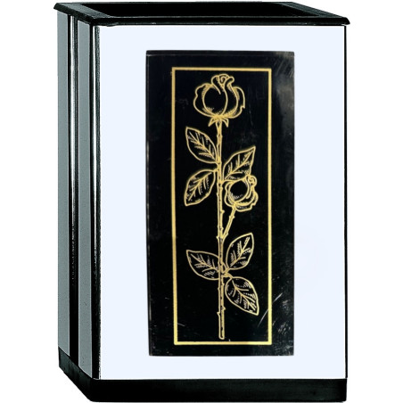 FLORERO BUCARO CUADRADO LISO CON METACRILATO FLOR ADHESIVO